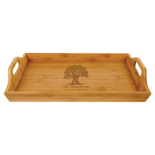 Load image into Gallery viewer, Custom 16 1/2" x 9 3/4" Bamboo Serving Tray, Personalized Engraving Gifts shipped from USA.
