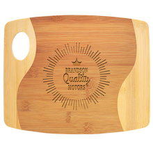Load image into Gallery viewer, Bamboo Two Tone Cutting Board with Handle
