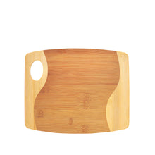 Load image into Gallery viewer, Bamboo Two Tone Cutting Board with Handle, Personalized Engraving Gifts shipped from USA.