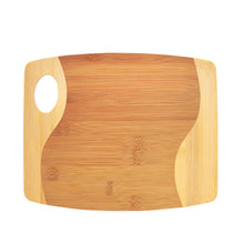 Load image into Gallery viewer, Bamboo Two Tone Cutting Board with Handle, Personalized Engraving Gifts shipped from USA.