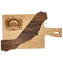 Load image into Gallery viewer, Maple Cutting Board with Walnut United State shape Inlay
