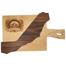 Load image into Gallery viewer, Maple Cutting Board with Walnut United State shape Inlay, Personalized Engraving Gifts shipped from USA.