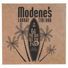 Load image into Gallery viewer, Light Brown/Black Laserable Leatherette Wall Decor with Sawtooth Hanger