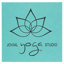 Load image into Gallery viewer, Teal/Black Laserable Leatherette Wall Decor with Sawtooth Hanger