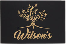 Load image into Gallery viewer, Black/Gold Laserable Leatherette Wall Decor with Sawtooth Hanger