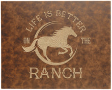 Load image into Gallery viewer, Rustic/Gold Laserable Leatherette Wall Decor with Sawtooth Hanger