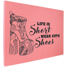 Load image into Gallery viewer, Pink/Black Laserable Leatherette Wall Decor with Sawtooth Hanger