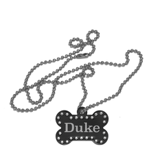 Load image into Gallery viewer, Swarovski Bling Bone with Tab Dog Tags