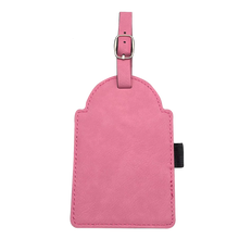 Load image into Gallery viewer, 5" x 3 1/4" Laserable Leatherette Golf Bag Tag with 3 Wooden Tees