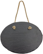 Load image into Gallery viewer, Custom Oval Slate Decor with Hanger String