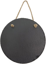 Load image into Gallery viewer, Custom Round Slate Decor with Hanger String
