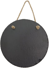 Load image into Gallery viewer, Custom Round Slate Decor with Hanger String
