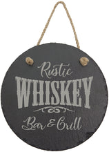 Load image into Gallery viewer, Custom Round Slate Decor with Hanger String
