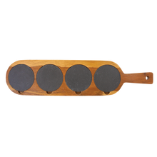 Load image into Gallery viewer, Acacia Wood/Slate Serving Board, Personalized Engraving Gifts shipped from USA.