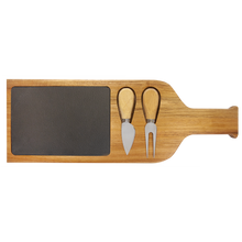 Load image into Gallery viewer, Acacia Wood/Slate Serving Board with Two Tools
