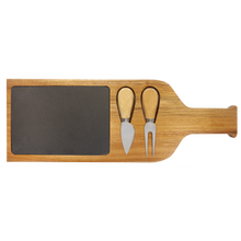 Load image into Gallery viewer, Acacia Wood/Slate Serving Board with Two Tools, Personalized Engraving Gifts shipped from USA.