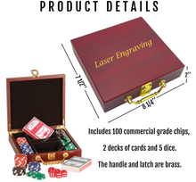 Load image into Gallery viewer, Rosewood Finish 100 Chip Poker Set