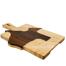 Load image into Gallery viewer, Maple Cutting Board with Walnut United State shape Inlay
