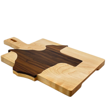 Load image into Gallery viewer, Maple Cutting Board with Walnut United State shape Inlay, Personalized Engraving Gifts shipped from USA.
