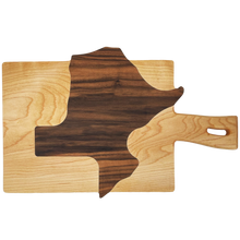 Load image into Gallery viewer, Maple Cutting Board with Walnut United State shape Inlay, Personalized Engraving Gifts shipped from USA.