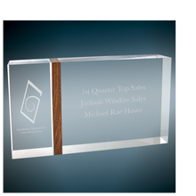 Load image into Gallery viewer, Custom Victory Capri Acrylic with Black or Walnut Strip, Personalized Engraving Gifts shipped from USA.