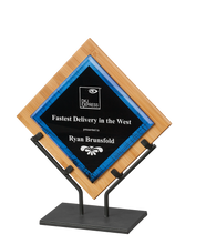 Load image into Gallery viewer, Custom Galaxy Acrylic with Bamboo Plaque and Iron Stand, Personalized Engraving Gifts shipped from USA.