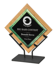 Load image into Gallery viewer, Custom Galaxy Acrylic with Bamboo Plaque and Iron Stand, Personalized Engraving Gifts shipped from USA.