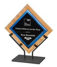 Load image into Gallery viewer, Custom Galaxy Acrylic with Bamboo Plaque and Iron Stand, Personalized Engraving Gifts shipped from USA.