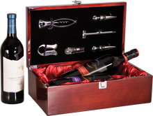 Load image into Gallery viewer, Custom Rosewood Piano Finish Double Bottle Wine Box with Tools