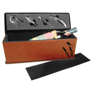 Custom Leatherette Single Wine Box with Tools