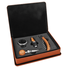 Load image into Gallery viewer, Custom Leatherette 4-Piece Wine Tool Set