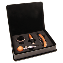 Load image into Gallery viewer, Custom Leatherette 4-Piece Wine Tool Set