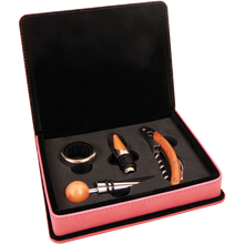Load image into Gallery viewer, Custom Leatherette 4-Piece Wine Tool Set
