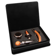 Load image into Gallery viewer, Custom Leatherette 4-Piece Wine Tool Set