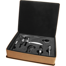 Load image into Gallery viewer, Custom Leatherette 5-Piece Wine Tool Gift Set