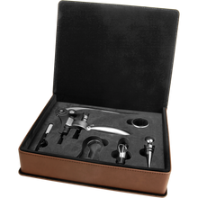 Load image into Gallery viewer, Custom Leatherette 5-Piece Wine Tool Gift Set

