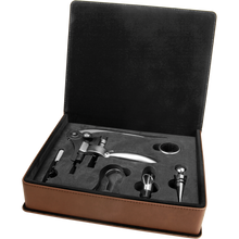 Load image into Gallery viewer, Custom Leatherette 5-Piece Wine Tool Gift Set