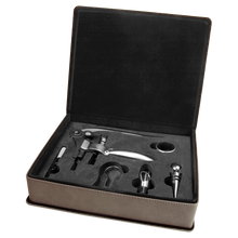 Load image into Gallery viewer, Custom Leatherette 5-Piece Wine Tool Gift Set