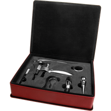Load image into Gallery viewer, Custom Leatherette 5-Piece Wine Tool Gift Set
