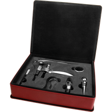 Load image into Gallery viewer, Custom Leatherette 5-Piece Wine Tool Gift Set