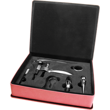 Load image into Gallery viewer, Custom Leatherette 5-Piece Wine Tool Gift Set