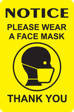 Load image into Gallery viewer, Face Mask Notice Sign