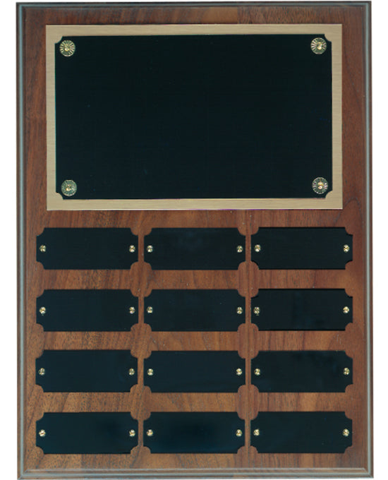Walnut Completed Perpetual Plaque-12 Name Plates