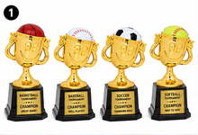 Load image into Gallery viewer, Happy Cup Trophy 6" Tall with Custom Gold Plate , Personalized Engraving Gifts shipped from USA.
