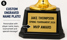 Load image into Gallery viewer, Happy Cup Trophy 6" Tall with Custom Gold Plate , Personalized Engraving Gifts shipped from USA.
