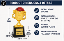 Load image into Gallery viewer, Happy Cup Trophy 6" Tall with Custom Gold Plate , Personalized Engraving Gifts shipped from USA.
