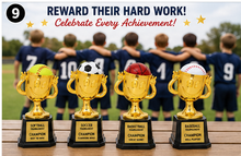 Load image into Gallery viewer, Happy Cup Trophy 6" Tall with Custom Gold Plate , Personalized Engraving Gifts shipped from USA.
