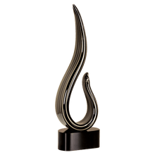 Load image into Gallery viewer, 15" Black &amp; Gold Curve Art Glass, Personalized Engraving Gifts shipped from USA.
