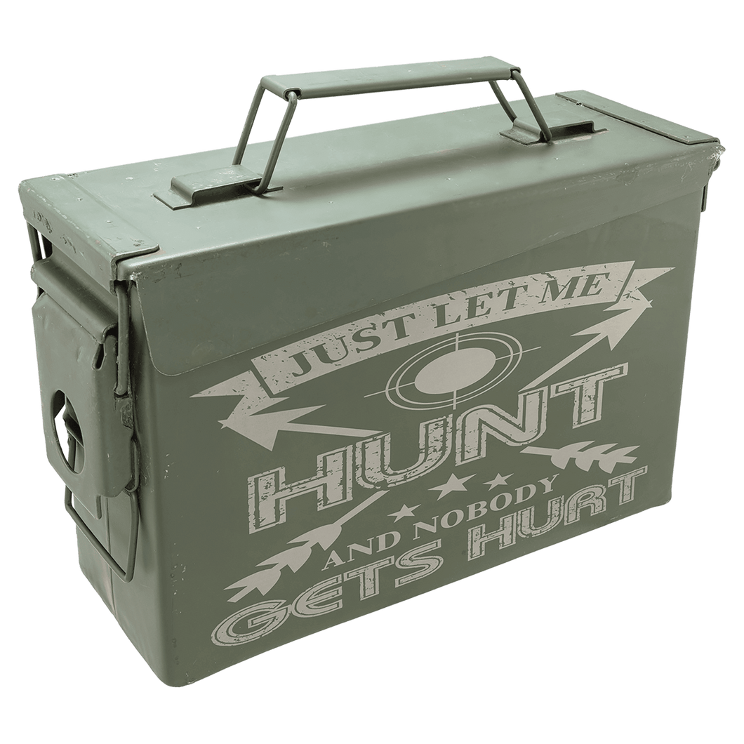 30 Caliber Army Surplus Steel Can, Personalized Engraving Gifts shipped from USA.