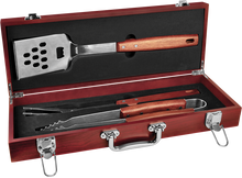 Load image into Gallery viewer, Custom 3-Piece BBQ Set in Bamboo Case
